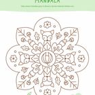 Text: "HERBSTLICHES MANDALA", "Welche Dinge kannst du in dem Mandala erkennen?" Illustration: Ein Mandala mit Blättern und Füchsen.