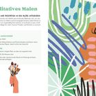 „Meditatives Malen“; Achtsamkeit integrieren; Tipps für Materialien und Setting; bunte Pinsel und abstrakte Muster rechts.