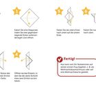 "Rotkehlchen" Anleitung in 7 Schritten, Origami-Vogel aus grünem Papier. Fertig: Rotkehlchen als Baumdeko oder Kartenmotiv.