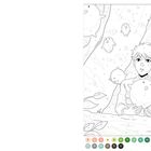 Illustration mit nummerierten Abschnitten zum Ausmalen; diverse Tierformen umgeben eine staunende Person im Wald.