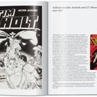 Links: "Tim Holt" Comic-Cover, Western-Thema, Reiter im Zentrum. Rechts: Text über anthropomorphe Tiere und Li’l Abner.