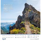 Zitat: "Mit dir kann ich Wälle erstürmen ..."; Kalender für April; Steintreppe führt über rauen Bergkamm.