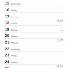 APRIL. Kalendarium mit Wochentagen. Illustration: „Ich habe Ihnen doch eben gesagt, Sie sollen die Haustür leise schließen!“