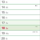 Kalender für April; Wochenbeginn Donnerstag (1. Do) bis Freitag (30. Fr); Wochenzahlen KW 14-17; Ostern gekennzeichnet.