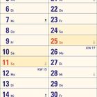 April 2027 Kalender: Tage nummeriert von 1 bis 30, Wochenenden rot, Mondphasen und Uhrzeiten vermerkt.
