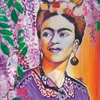 APRIL. Kalender mit floralem Design. Porträt einer Frau mit Blumen im Haar, bunte und lebendige Farben.