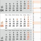 April bis Juni 2027 Kalender, Feiertage rot markiert: Maifeiertag, Christi Himmelfahrt, Pfingsten, Fronleichnam.