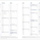 Jahresplaner 2027, Januar bis Juni mit Feiertagen wie Neujahr, Valentinstag, Ostern und Pfingsten. Feiertage sind hervorgehoben.