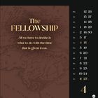 Kalender: "The FELLOWSHIP. All we have to decide is what to do with the time that is given to us." April, Tage von Mo-So.