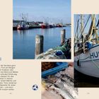 ALLTAG FISCHEREI. Foto eines Hafens mit Fischerbooten, Poller mit Zahl 23, Boot mit Aufschrift HUS 19, Fischkiste.
