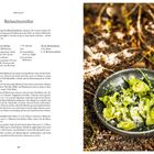 "Rezept: Bärlauchtortellini. Zutaten: 50g Bärlauch, 3 Eier, 300g Hartweizengrieß, Salz, Öl. Naturfoto: Tortellini in Schale."