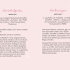 Zwei Rezepte: "Kartoffelgratin" und "Kürbissuppe" mit Zutaten und Anweisungen. Rosa Hintergrund, dekorative Trennlinien.