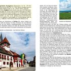 Texte beschreiben Sehenswürdigkeiten und historische Gebäude in Marktredwitz, darunter das Rathaus. Unten Gebäude mit Fachwerkstil.