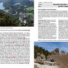 **Branderschrofen, 1879 m, mit großer Tegelbergrunde.**  
  
- *7.15 h ⛰️ 1380 m 🠗⛰️ 1380 m | 14.3 km*   
- Ausgangspunkt: Parkplatz an der Talstation...   
- **Die Ostallgäuer Aussichtskanzel**   
  
Bilder zeigen Schloss Neuschwanstein und Bergpfade.