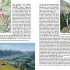 Text beschreibt eine Wanderroute ab Axamer Lizum, 1564 m. Logo: rote Markierung mit Nummern. Unten Panoramablick auf Berge.