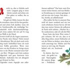 Ein Text über ein beunruhigendes Erlebnis mit einem vermeintlichen Einbrecher. Oben links rote Beeren, unten rechts Tannenzweige.