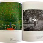 Links: Cuno Amiet, Apfelbaum, 1907, Öl auf Leinwand. Rechts: Schwarzweißfoto eines Malers im Freien vor einer Staffelei.
