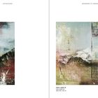 Links: "Indien Ladakh 42", 2024, 300x200 cm. Rechts: "Indien Ladakh 38", 2024, 180x120 cm. Kunstwerke mit abstrakten Landschaften.