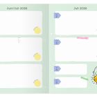 Kalender für Juni/Juli 2026, Woche 27. Daten: Mo 29, Di 30, Mi 1, Do 2, Fr 3, Sa 4, So 5, mit Illustrationen.