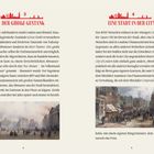 "DER GROßE GESTANK", "EINE STADT IN DER CITY". Beide Titel in Rot mit Stadtsilhouetten. Text über Londons Geschichte. Darunter sind Gemälde zu sehen.