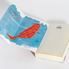 Links: "Fuerteventura", rote Insel auf blauer Karte. Rechts: "Eric Berg Rote Sonne". Buch mit offenem Umschlag.