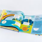 „Der Wasserkreislauf“: Diagramm mit Sonne, Regenbogen, Wolken und Wasserflächen; erklärt Verdunstung und Niederschlag.