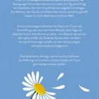 Oben steht: "VON VERLUST UND NEUEM GLÜCK". Unten eine weiße Blume auf blauem Hintergrund. Links unten ein Logo.