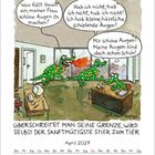 Kalenderblatt April 2027: Krokodile sprechen über Augen. Zitat: "Überschreitet man seine Grenze, wird selbst..."