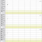 Kalender April 2027. Tage in Spalten mit Datumsangaben und Wochentagen. Manche Kästchen haben Symbole oder sind hervorgehoben.