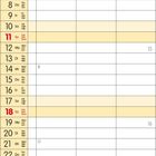 Kalender für April 2027 mit Tagen in Deutsch, Englisch, Französisch, Italienisch. Feiertage rot markiert.