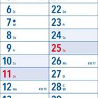Kalendermonat April 2027 mit Wochentagen. Sonntage rot, Vollmond 21., Neumond 14., 28. KW 14 bis 17. Notizenfeld unten.