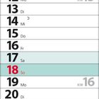 Kalender für April 2027 mit hervorgehobenen Sonntagen in Rot, Wochenzahlen rechts und Mondphasen bei manchen Tagen.