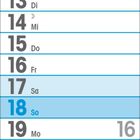 Kalender für April 2027, Wochenbeginn an einem Donnerstag, Wochenende blau hervorgehoben, Monatsende am Freitag.