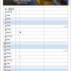 Kalenderblatt für April 2027. Zitat: "Genuss - Wahrer Reichtum besteht nicht im Besitz, sondern im Genießen." Ralph Waldo Emerson.