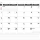 April 2027, ein Kalender mit Wochentagen von Montag bis Sonntag, Platz für Notizen, Wochenzahlen am Rand.