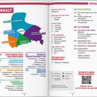 INHALT. Links: Orte in Oberbayern mit Seitennummern. Rechts: Erlebnis- und Reisetipps. Farbige Kartenillustration.