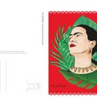 "Januar; Montag 25, Dienstag 26, Mittwoch 27, Donnerstag 28, Freitag 29, Samstag 30, Sonntag 31"  
Illustration von Frida Kahlo, roter Hintergrund, grüne Blätter.