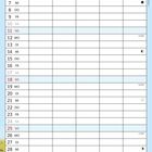 Kalender für April mit Wochentagen und Wochenzahlen. Illustrationen von Dinosauriern in Rock- und Punk-Outfits.