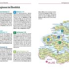 Die Regionen im Überblick: Sechs Regionen werden mit Highlights beschrieben, inklusive Stränden und Aktivitäten. Rechts Karte.