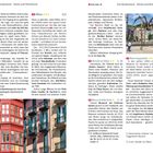 Doppelseite aus einem Reiseführer mit Informationen und Beschreibungen zu Bilbao. Enthält Bilder von Gebäuden und einem Spinnenskulptur-Foto.
