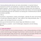 Text: Kommunikation wird kulturell unterschiedlich bewertet. Im Alltag helfen Nachfragen, Geduld, Dolmetscher, Offenheit.

Layout: Lila Hintergrund, Kästchen und Herz-Icon.