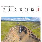 Kalenderwoche: 23. Juni, Montag 7 bis Sonntag 13. Naturfoto: Wasserfall in einer steinigen, grünen Landschaft.