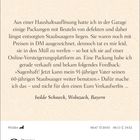 Ein Text erzählt von der erfolgreichen Versteigerung alter Staubsaugerbeutel. Datum: Dienstag, 6. April. Logo der Zeitung DIE ZEIT.