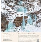 Deutschland, Bayern, Werdenfelser Land. Winterliche Kuhfluchtwasserfälle in verschneiter Landschaft mit gefrorenem Wasserfall.