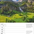 Kalender für Juni, 23. Woche. Zitat: „Das Prinzip aller Dinge ist das Wasser...“ Thales. Berglandschaft mit Wasserfällen.