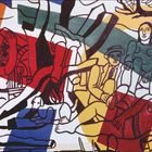 Kalender für Mai und Juni, Gemälde "Die Landpartie" von Fernand Léger, 1954. Bunte Figuren in einem lebendigen Stil.