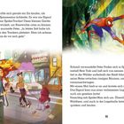 Der Text beschreibt Spider-Mans Kampf gegen Kraven, Ms. Marvels Hilfe und ihren Plan, Kraven gemeinsam zu stoppen. Links kämpft Spider-Man, rechts sitzt er mit Ms. Marvel.