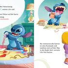 Lilo und Stitch basteln Valentinskarten mit Glitzer. Stich leckt Umschläge an. Sie verteilen Karten in der Stadt.