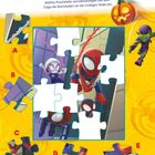 "Stück für Stück ins Superhelden-Abenteuer!" Puzzle mit Superhelden-Motiv und fünf austauschbaren Teilen. Seite 48.