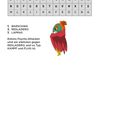 "Lösung: 1. BARSCHWA 2. RESLADERO 3. LAPRAS. Illustration eines bunt gefiederten, vogelähnlichen Wesens."